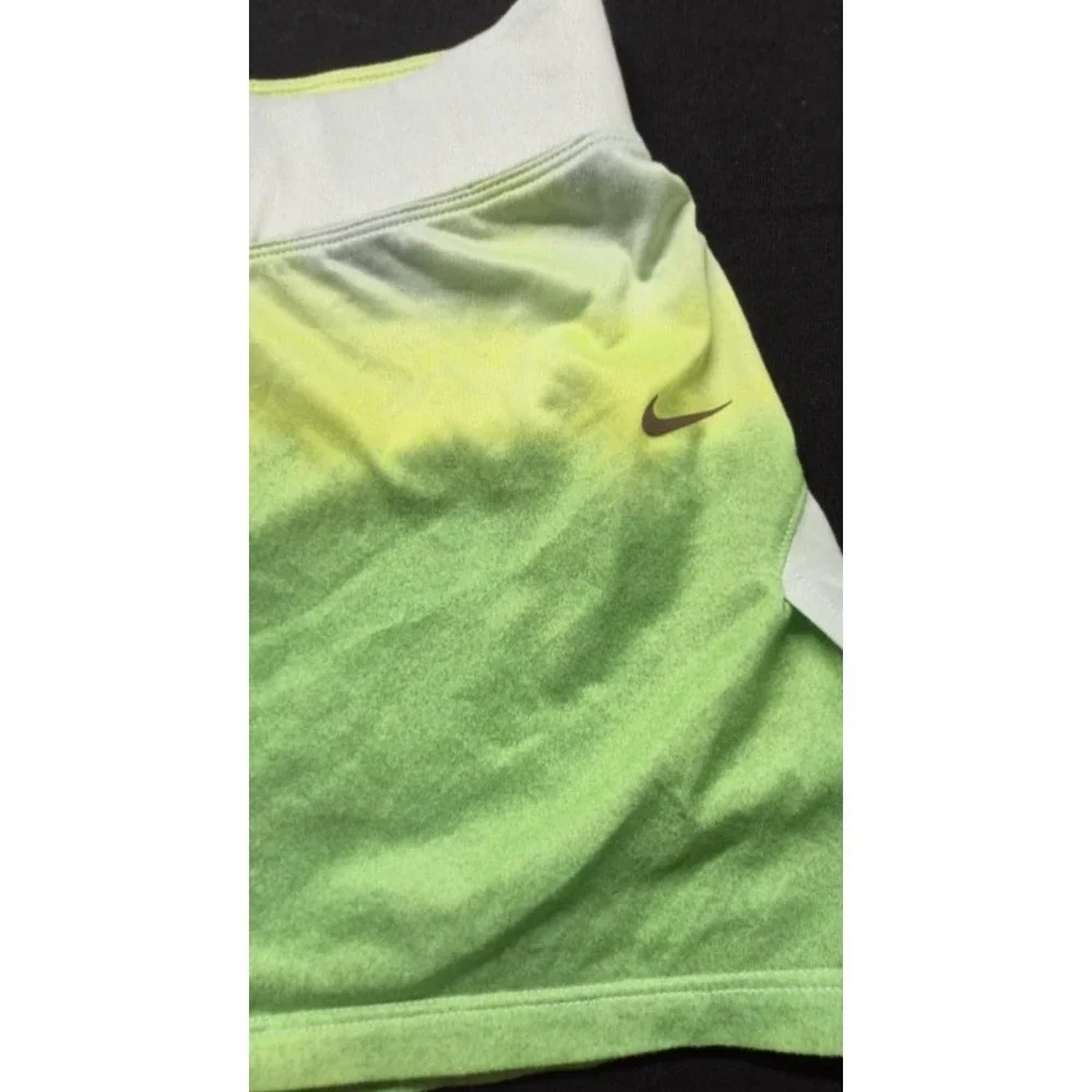 Nike Dri-Fit women's green/yellow/white tennis/golf skirt short under sz XL‎